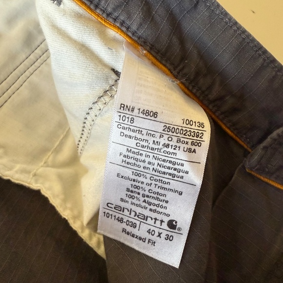 Charhartt Force Charcoal Gray Relaxed Fit Ripstop Cargo Pants Mens 40 x 30 - Picture 5 of 10